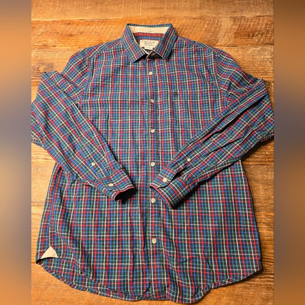 Penguin Multicolor Plaid Button Down Shirt